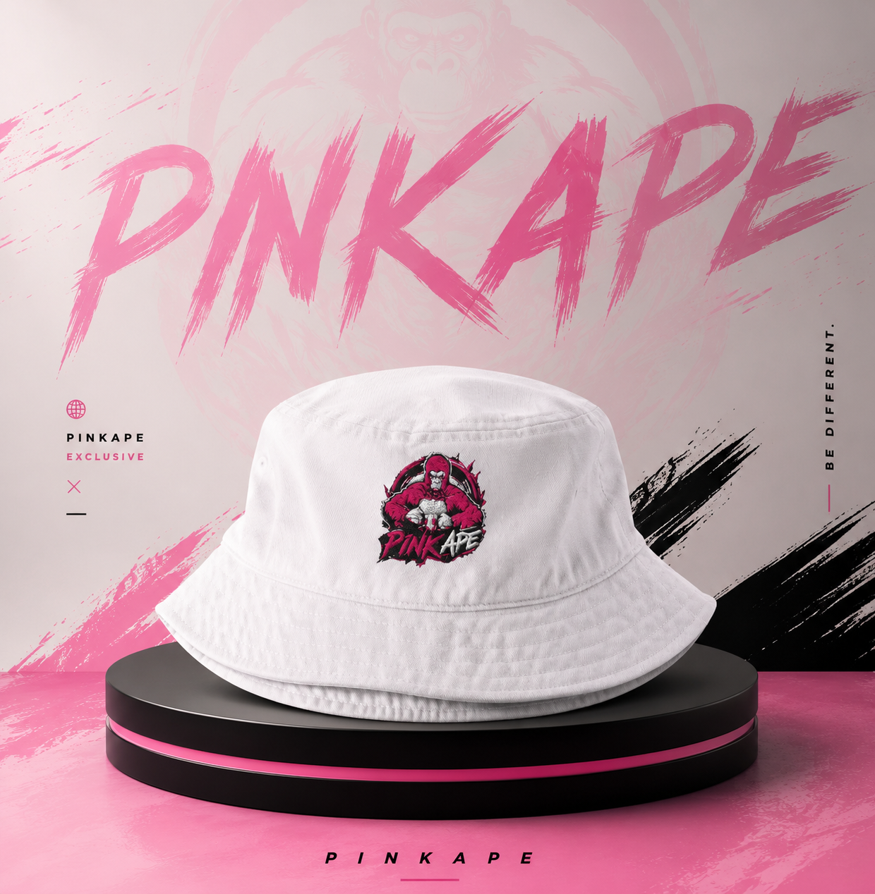 Pink Ape | Bucket Hat