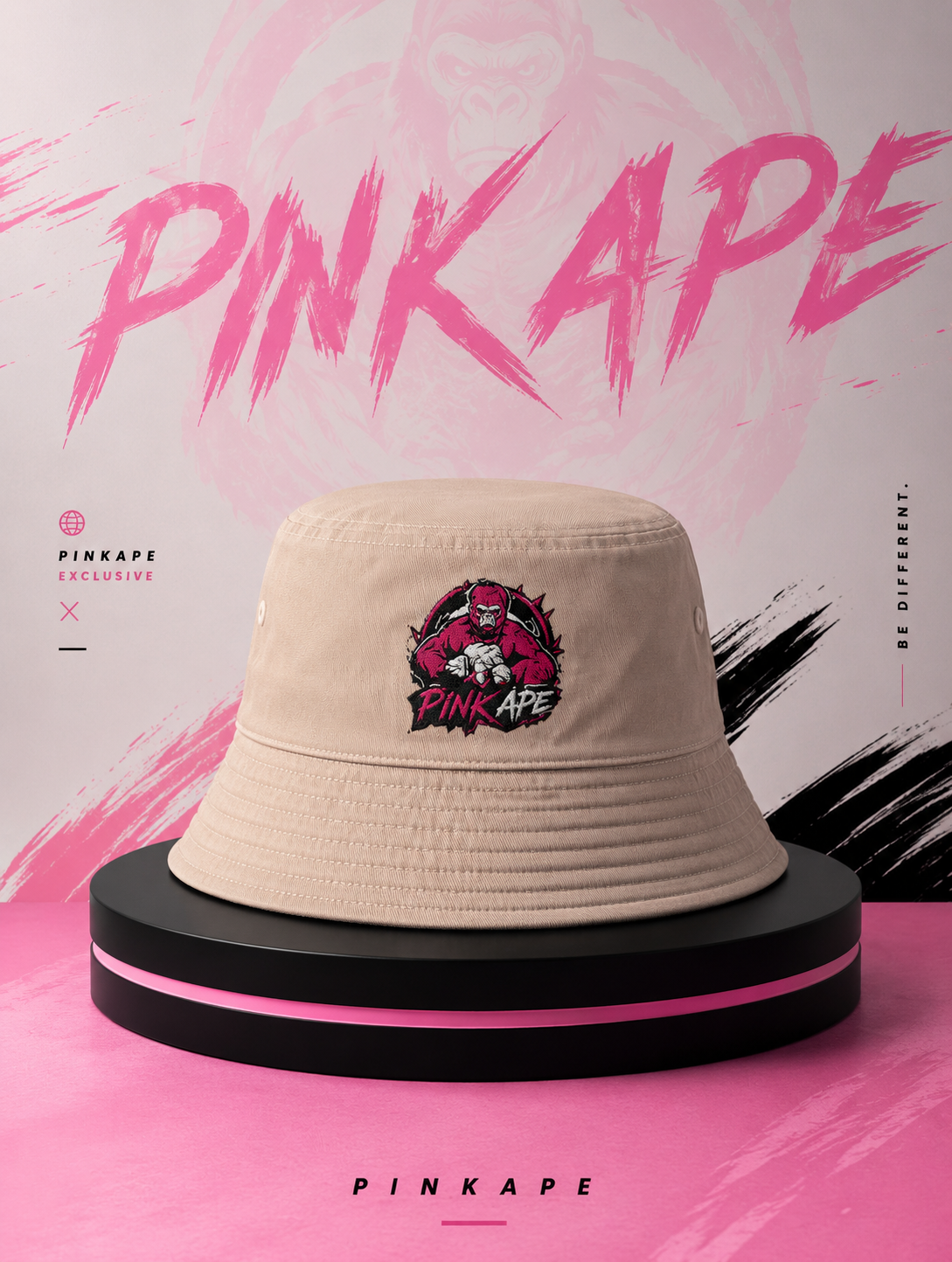 Pink Ape | Bucket Hat